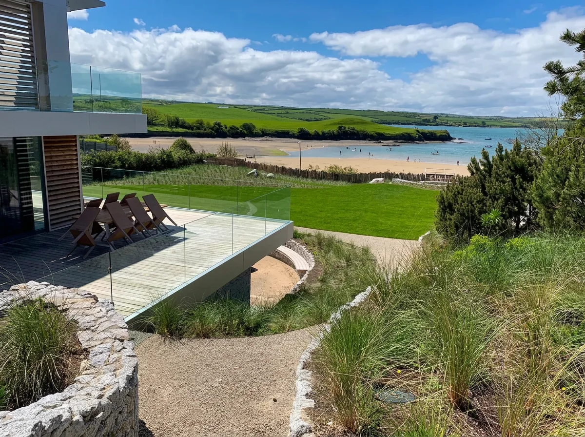 Maintained coastal garden overlooking a North Cornwall beach